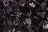 Purple Cubic Fluorite Crystals on Druzy Quartz - China #322832-1